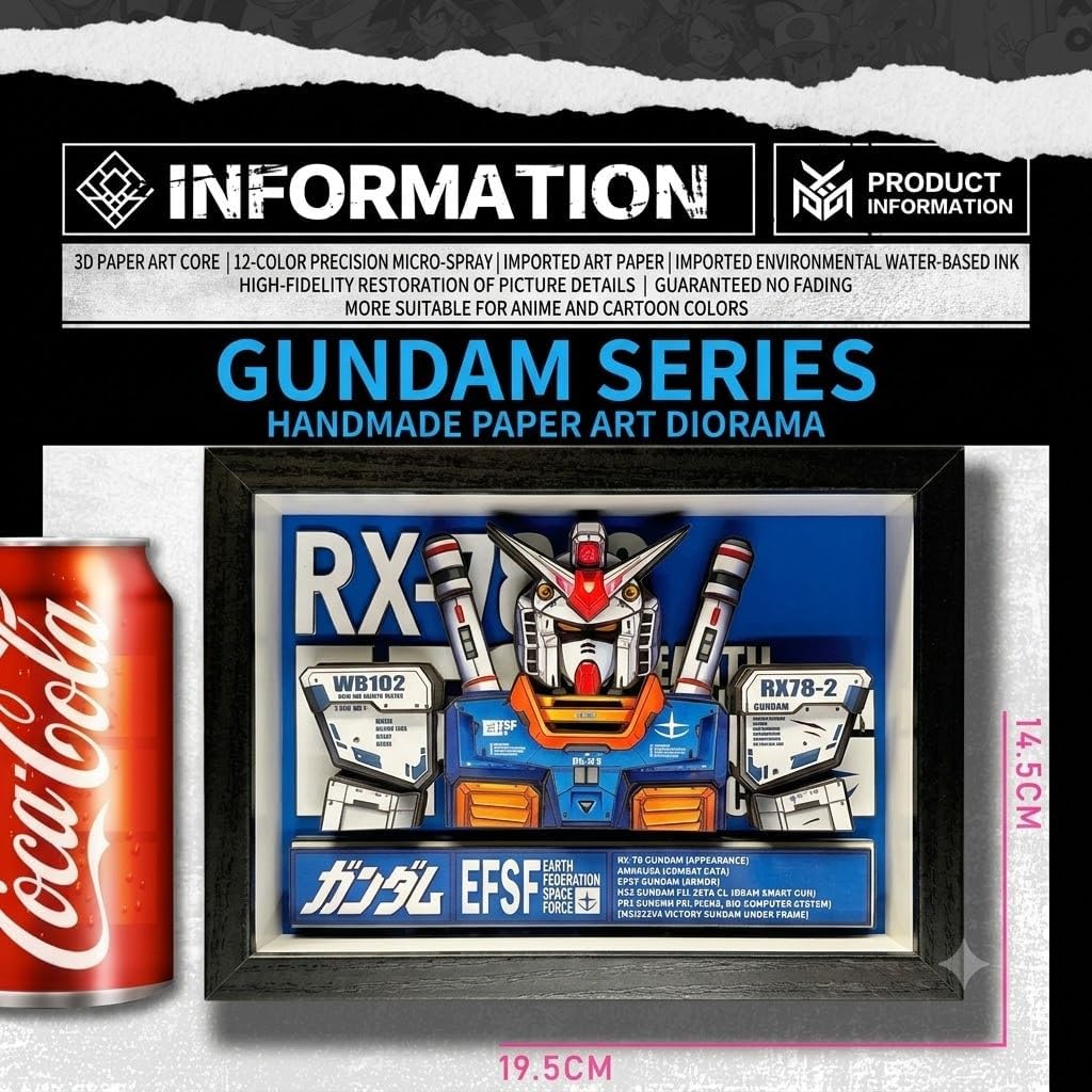 Gundam 3D Layered Paper Cut Shadow Box Art，9 Layers - 5.51 × 7.48 in image 5