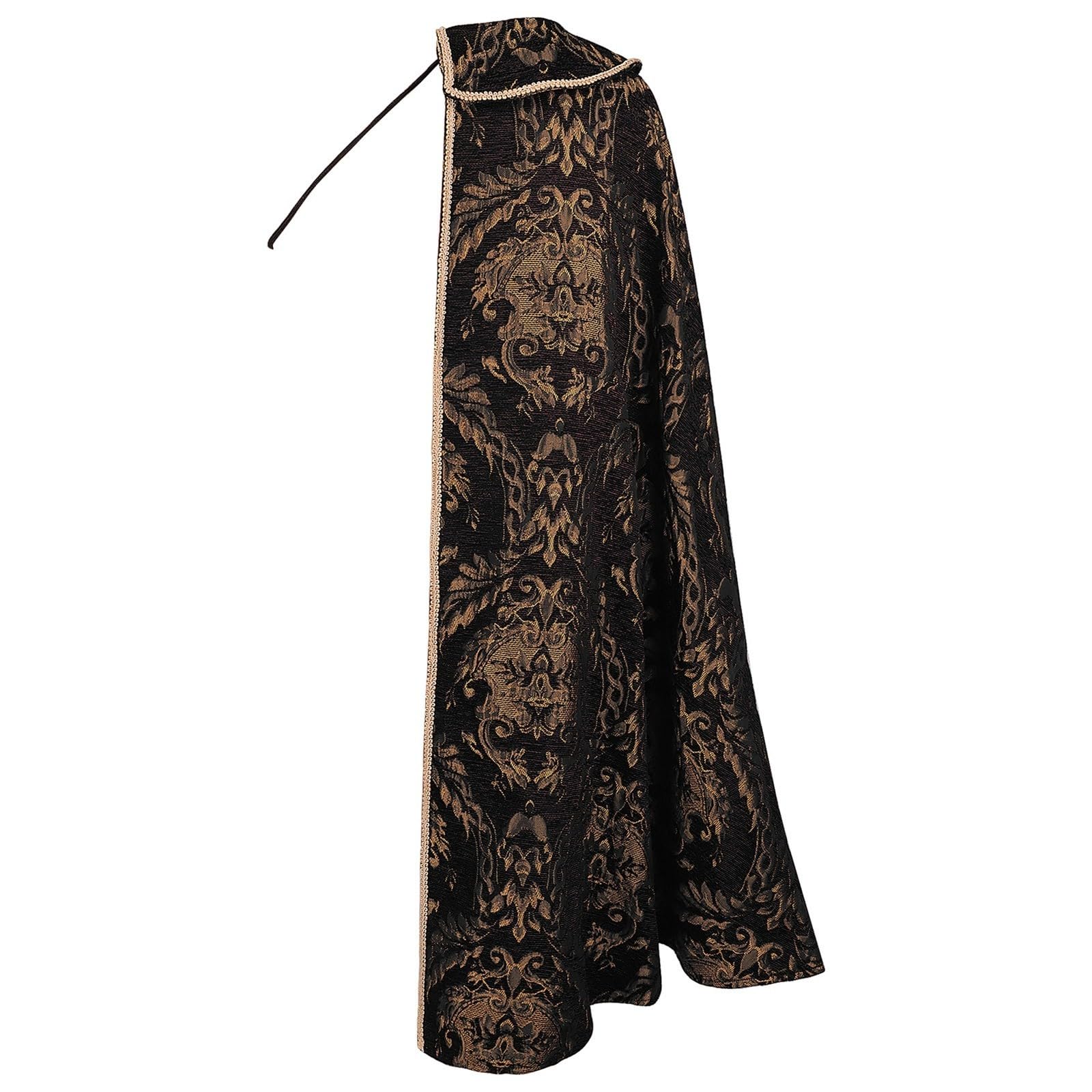 Generisch Cape médiévale unisexe pour LARP Renaissance Cosplay Cape Halloween Costume Noble Tudor Roi Costume Poncho Renaissance Demi-épaule Robe à thème Fête Cloak Déguisement