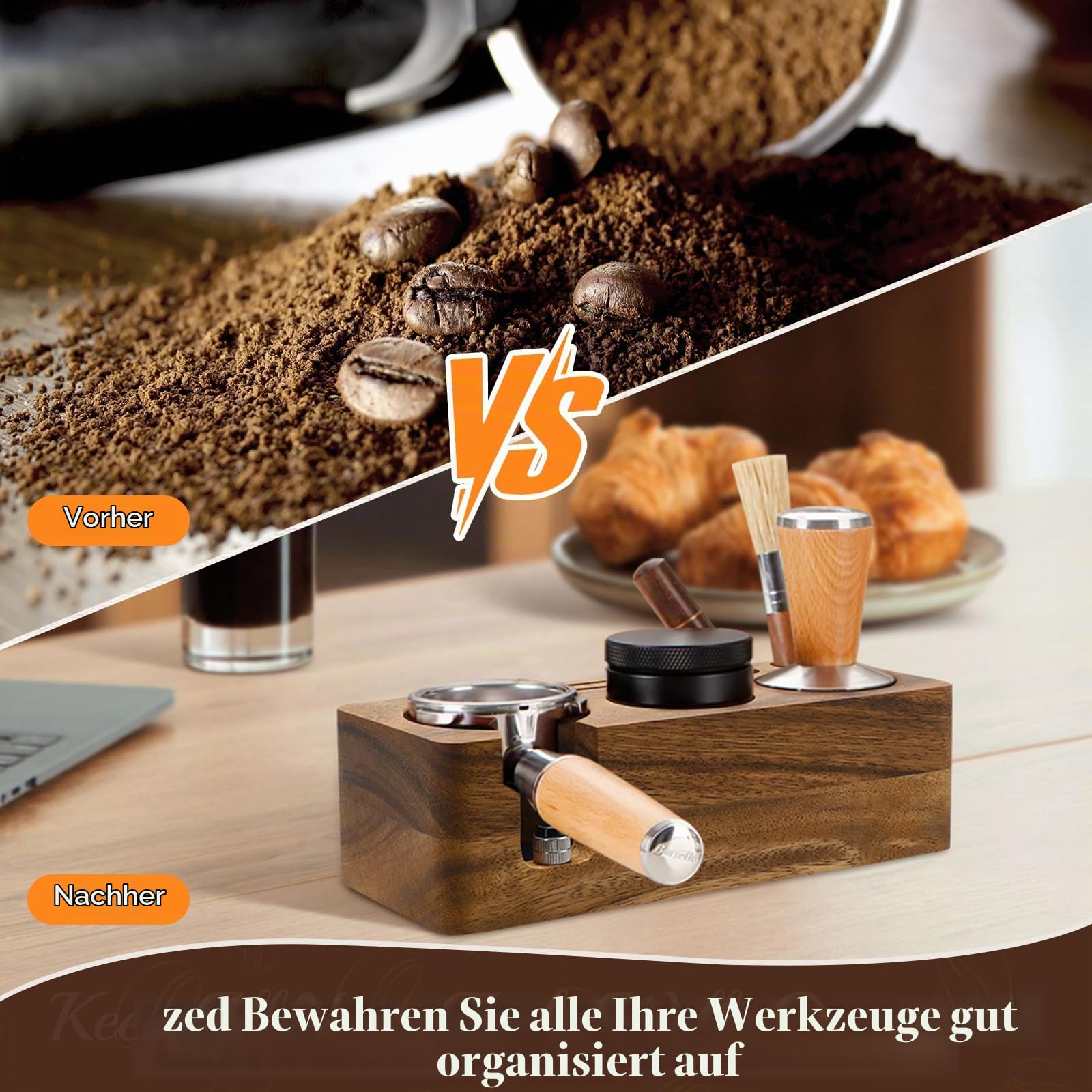 Espresso-Tamperstation, multifunktionale Tamperstation, rutschfeste Tamperstation, Espressostation zur Aufbewahrung von 51-58 mm Tamper-Verteiler-Siebträger.