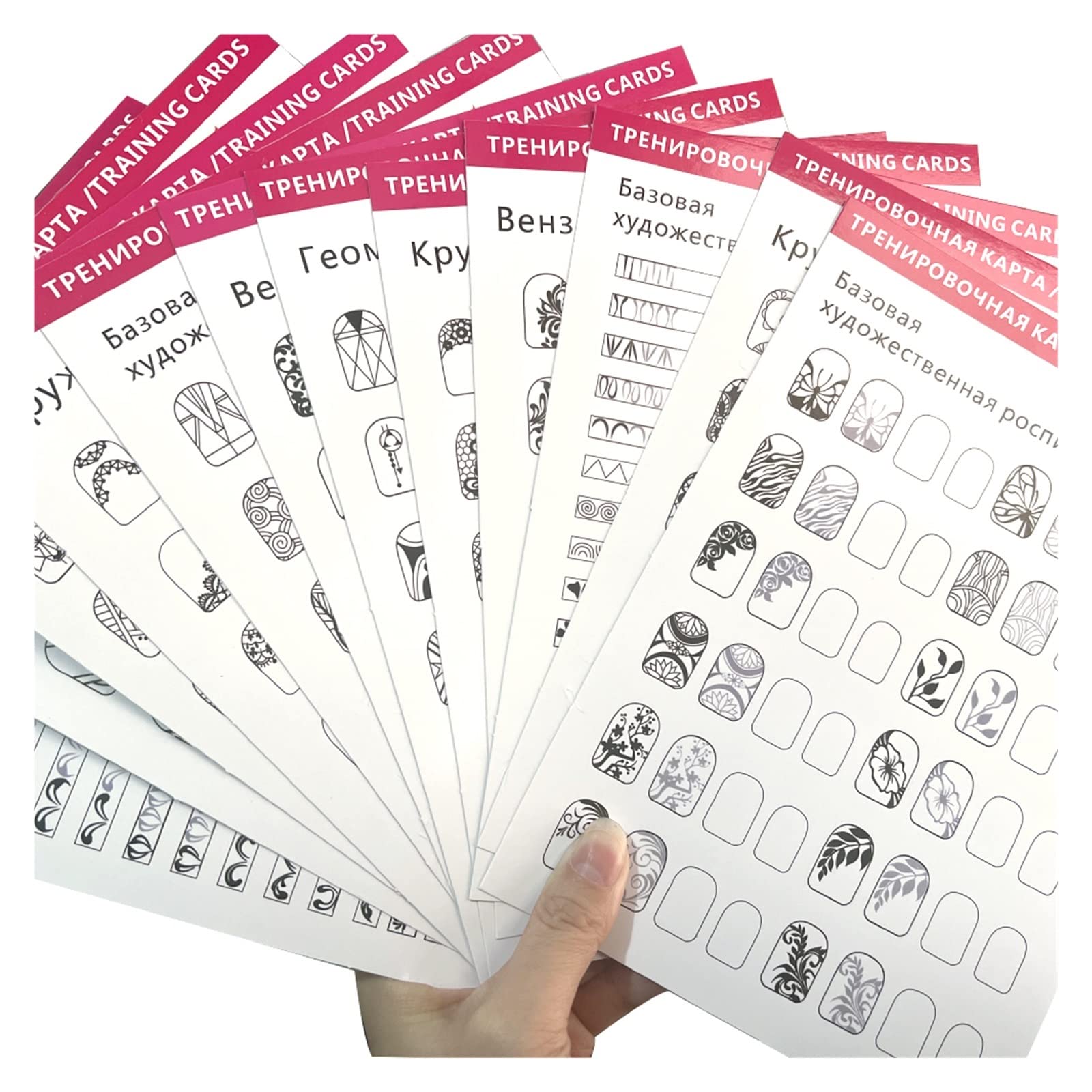 NICENEEDED Nageldesign-Übungsbuch Mit 12 Blättern – Muster Für Anfänger, Zum Üben Von Linien & Designs