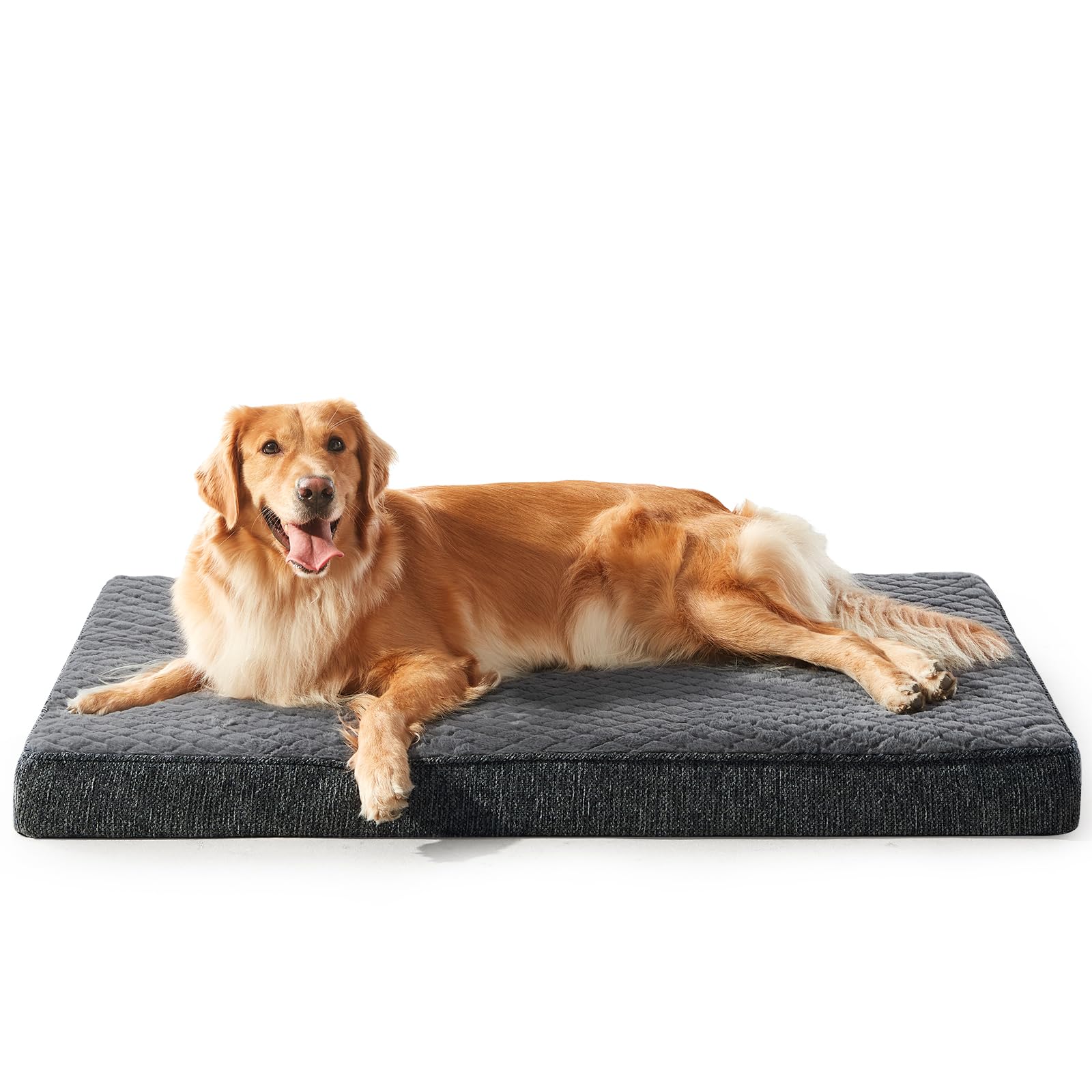 JOEJOY Cuccia Cane Interno Taglia Grande XXL, Cuccia per Cani Ortopedico, Letto per Cani Impermeabile Sfoderabile e Lavabile, Cuscino Cane, Base Antiscivolo, Grigio, 119x74x10cm