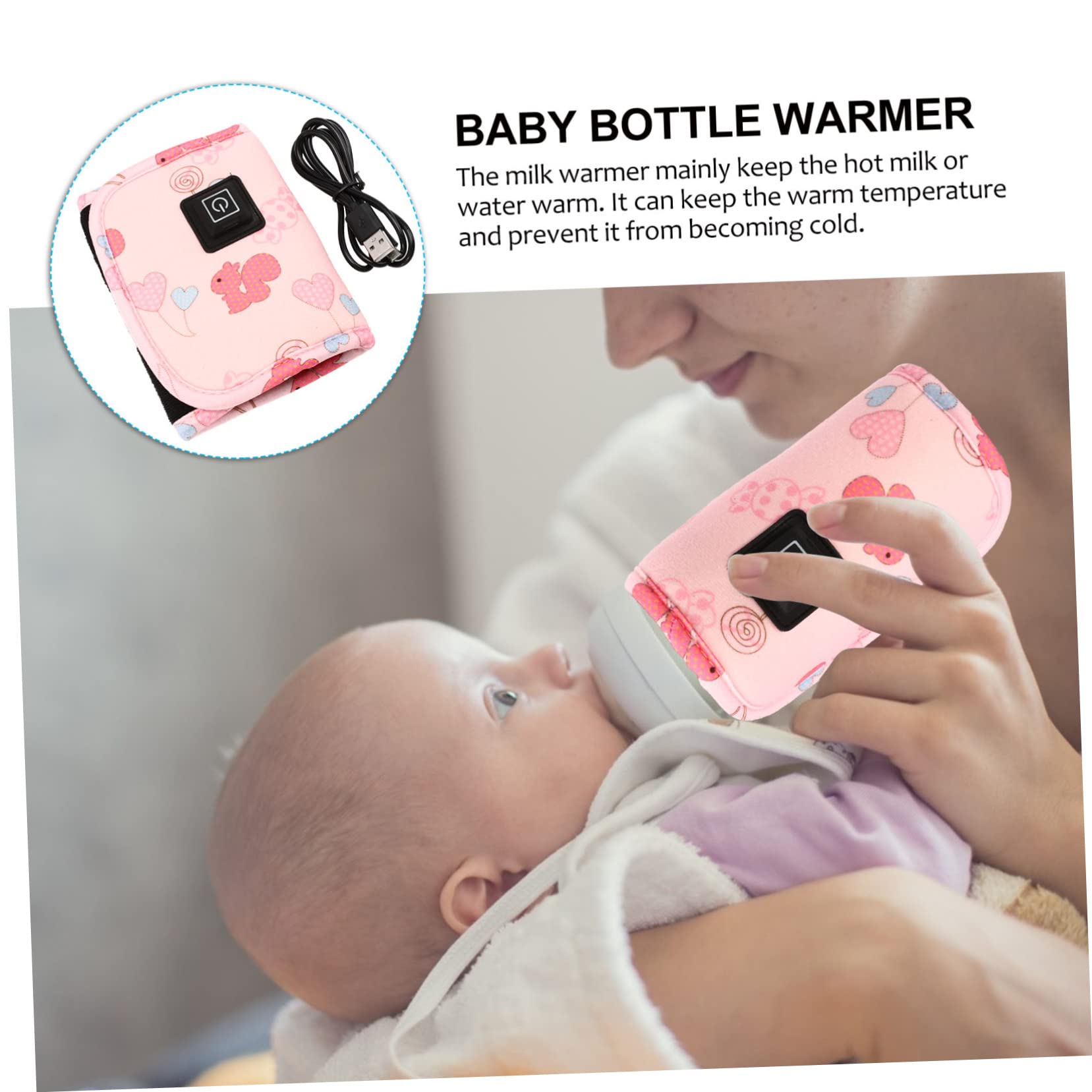 VICASKY 3pièces Chauffe-biberon Usb Portable Pour Garçon Fille Couvercle Chauffant Pratique Accessoire De Voyage Pour Nourrissons Niveaux De Chaleur Facile à Utiliser Extérieur