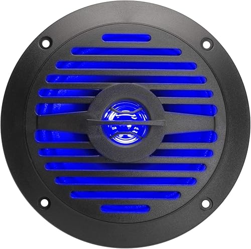 Miniatura 3 de Magnadyne WR4B-LED Altavoz de doble cono resistente al agua de 5 pulgadas con luces LED azules (se vende como un par)