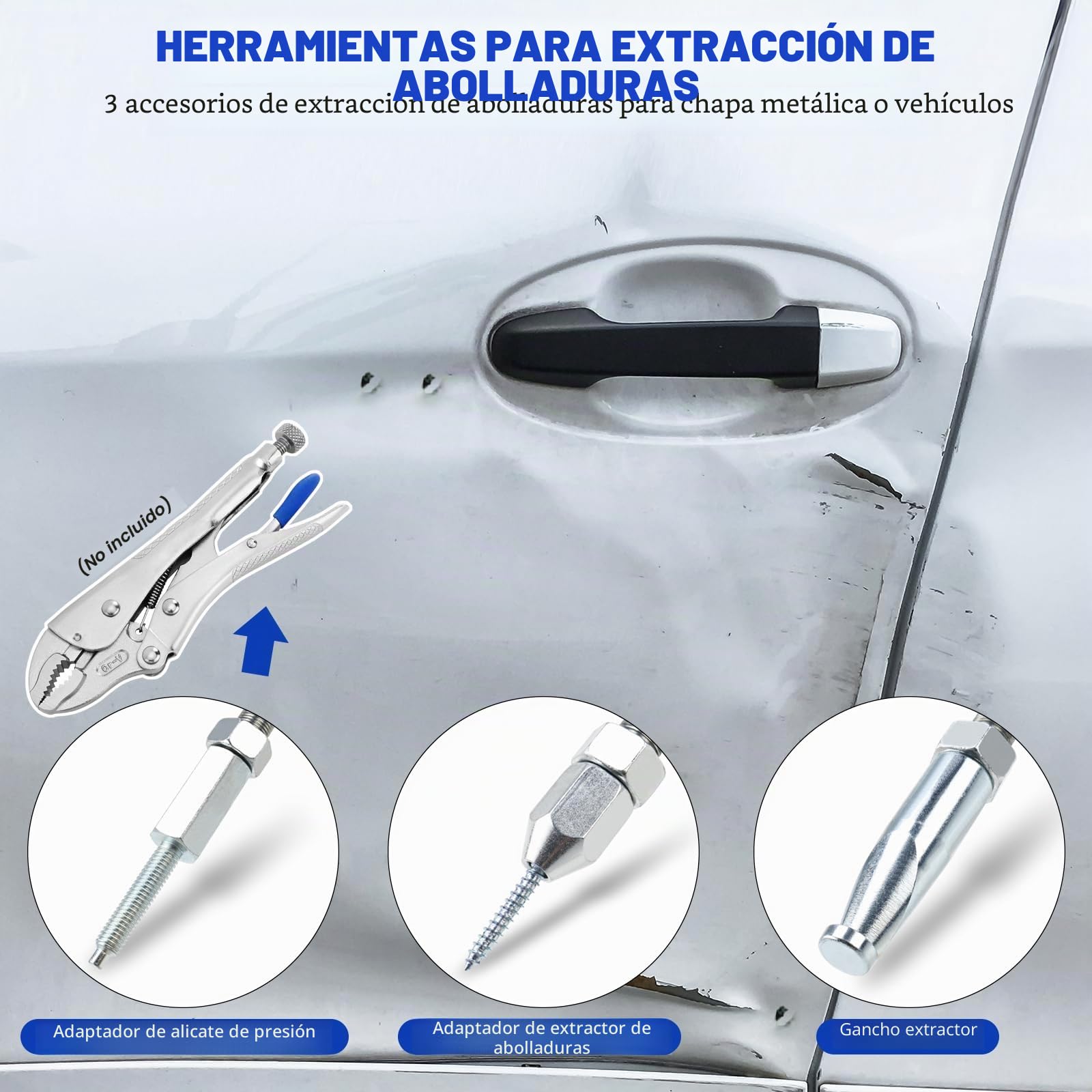 FreeTec 8 en 1 Extractor de Martillo Inercia, Extractor Bujes y Rodamientos con Martillo Deslizante, Extractores Buje Trasero, 3 Garras Extractores Rodamientos Internos, Extracción Abolladuras Coche