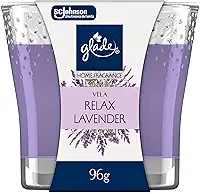 Glade Vela Aromatica Home Fragrance, Odorizador de Ambiente, Relax Lavender, 96g e 1 Pavio