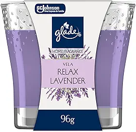 Glade Vela Aromatica Home Fragrance, Odorizador de Ambiente, Relax Lavender, 96g e 1 Pavio
