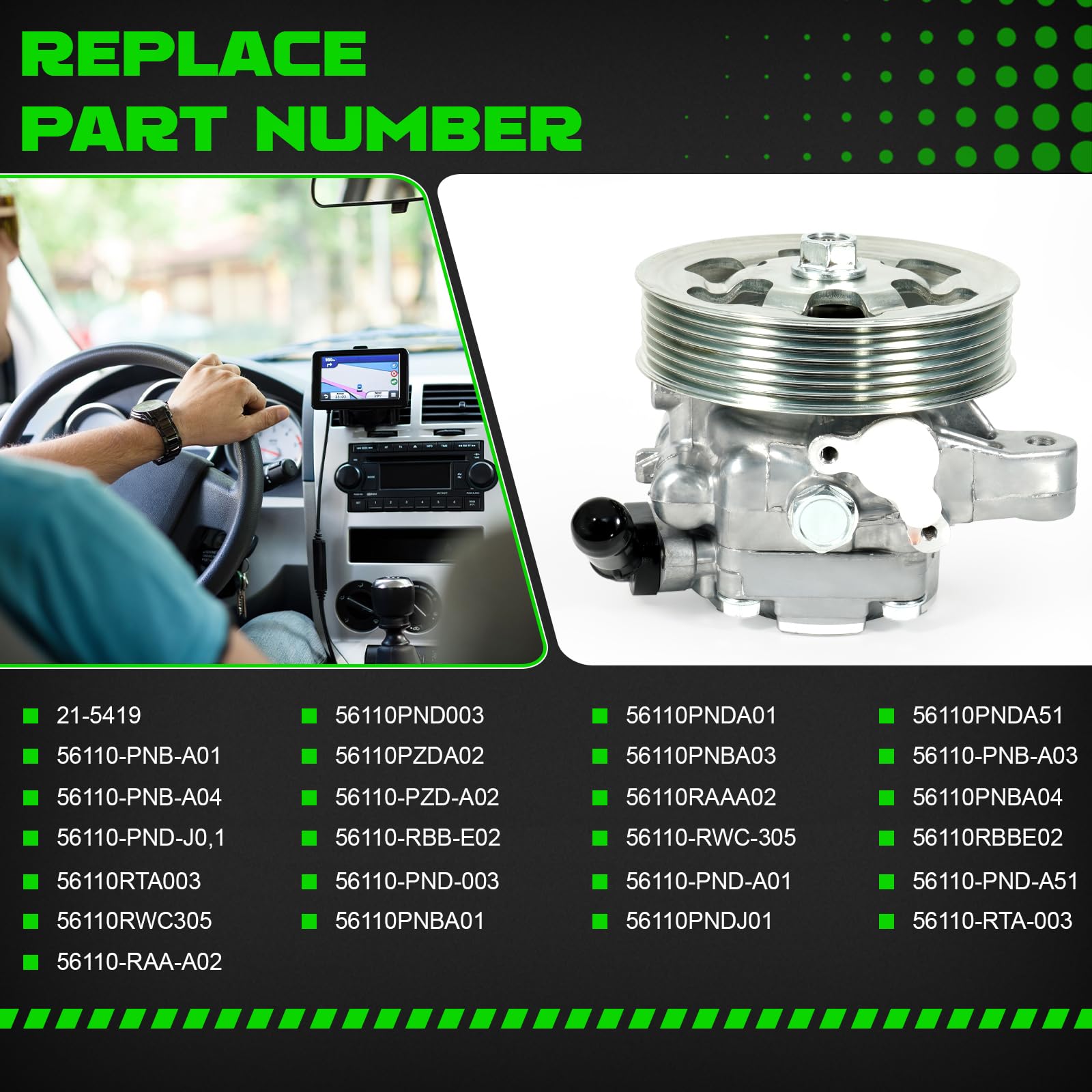 Power Steering Pump With Pulley For Acura/Honda 2.0L-2.4L Engines (RSX, TSX, Accord, CR-V) 5 thumbnail image