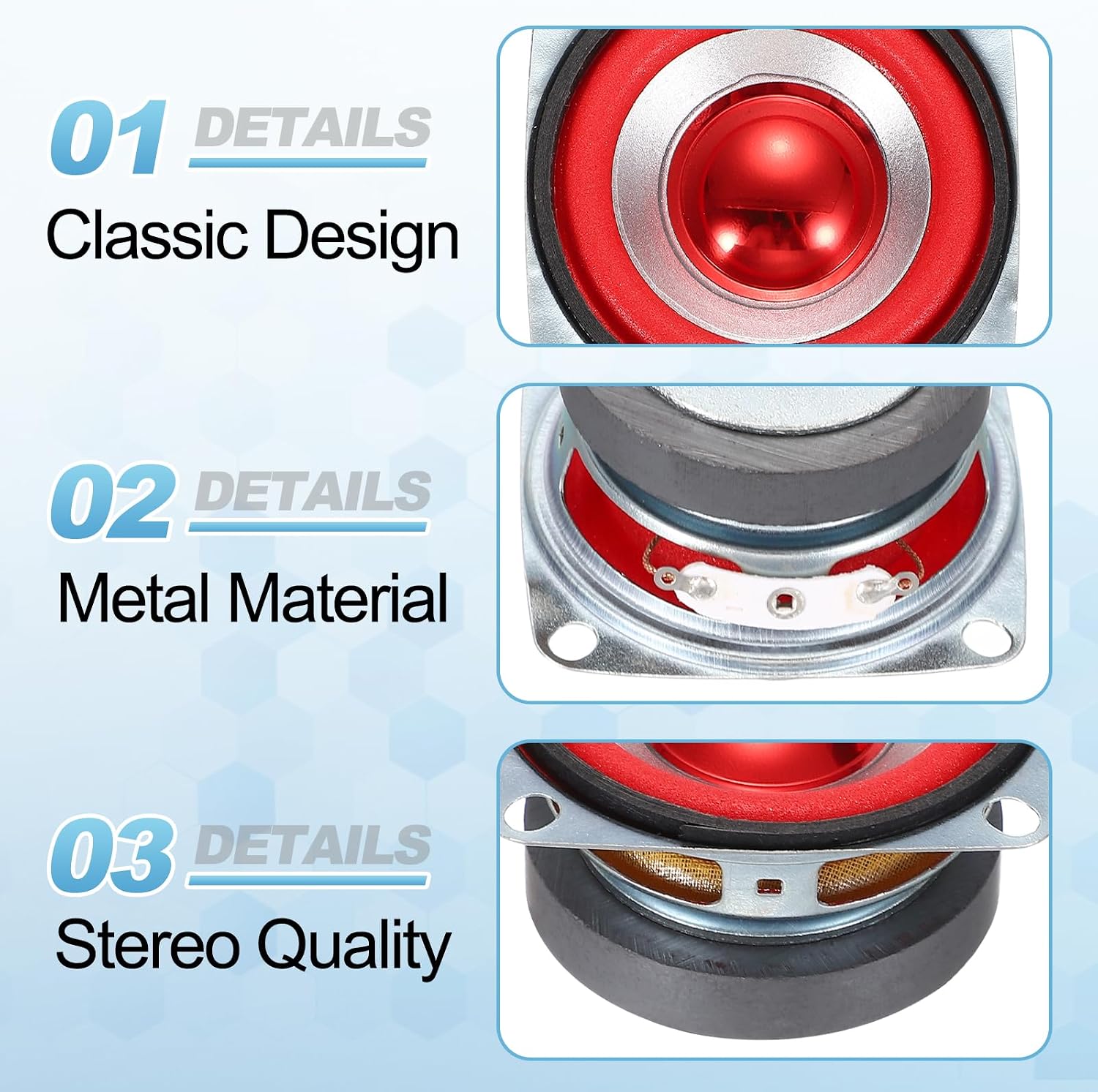 MECCANIXITY 2Pcs 5W 4 Ohm 2" Small Magnet SpeakerWoofer Loudspeaker Red image 4