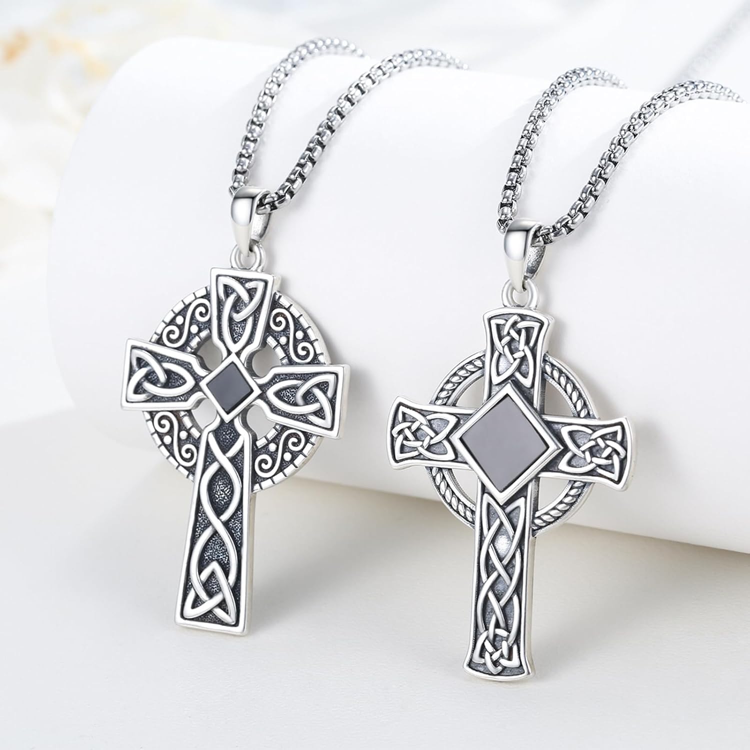 Cross Necklace 925 Sterling Silver Cross Religious Pendant Jewelry Gifts for Women Men - Image 3