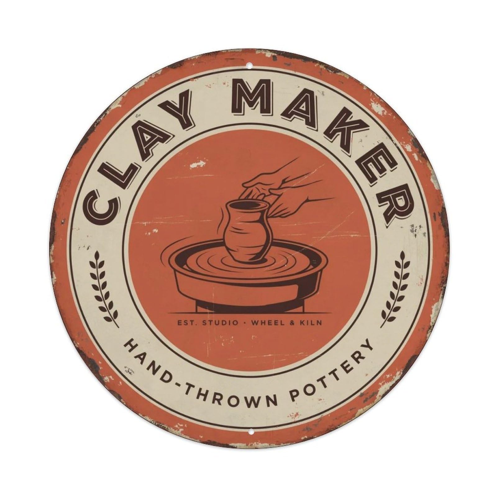 Clay Maker Metal Tin Sign Plaque