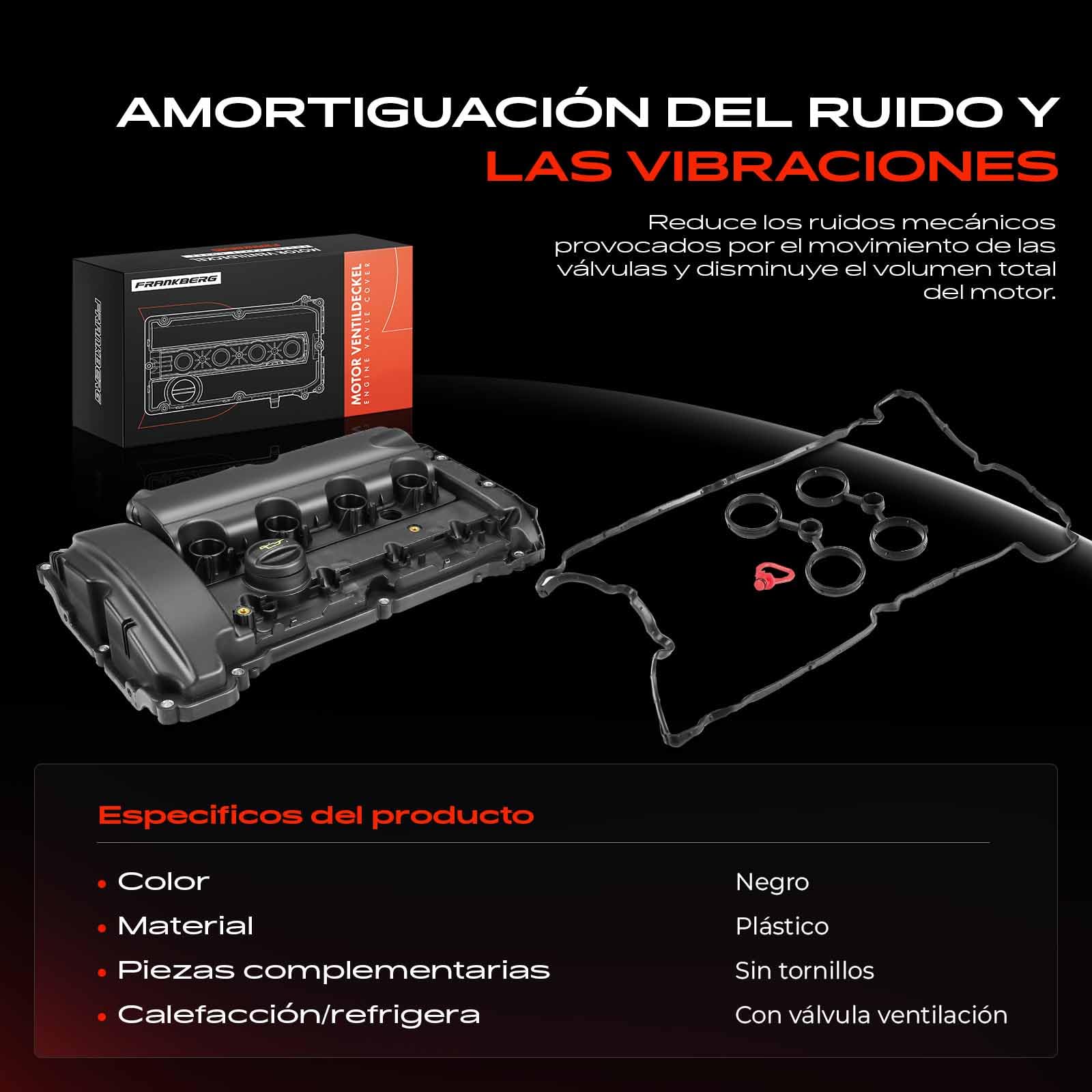 APM Autoteile Frankberg Tapa de válvulas para culata Compatible con M-i-n-i R56 R57 R55 R58 R59 Coo-per S L4 1.6L 2006-2015 11127646555