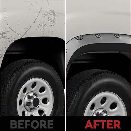 Miniatura 4 de YITAMOTOR Kit de guardabarros compatible con GMC Sierra 1500 2007-2013 con caja de 6.5 pies y 8 pies (no para cama corta), acabado negro liso estilo