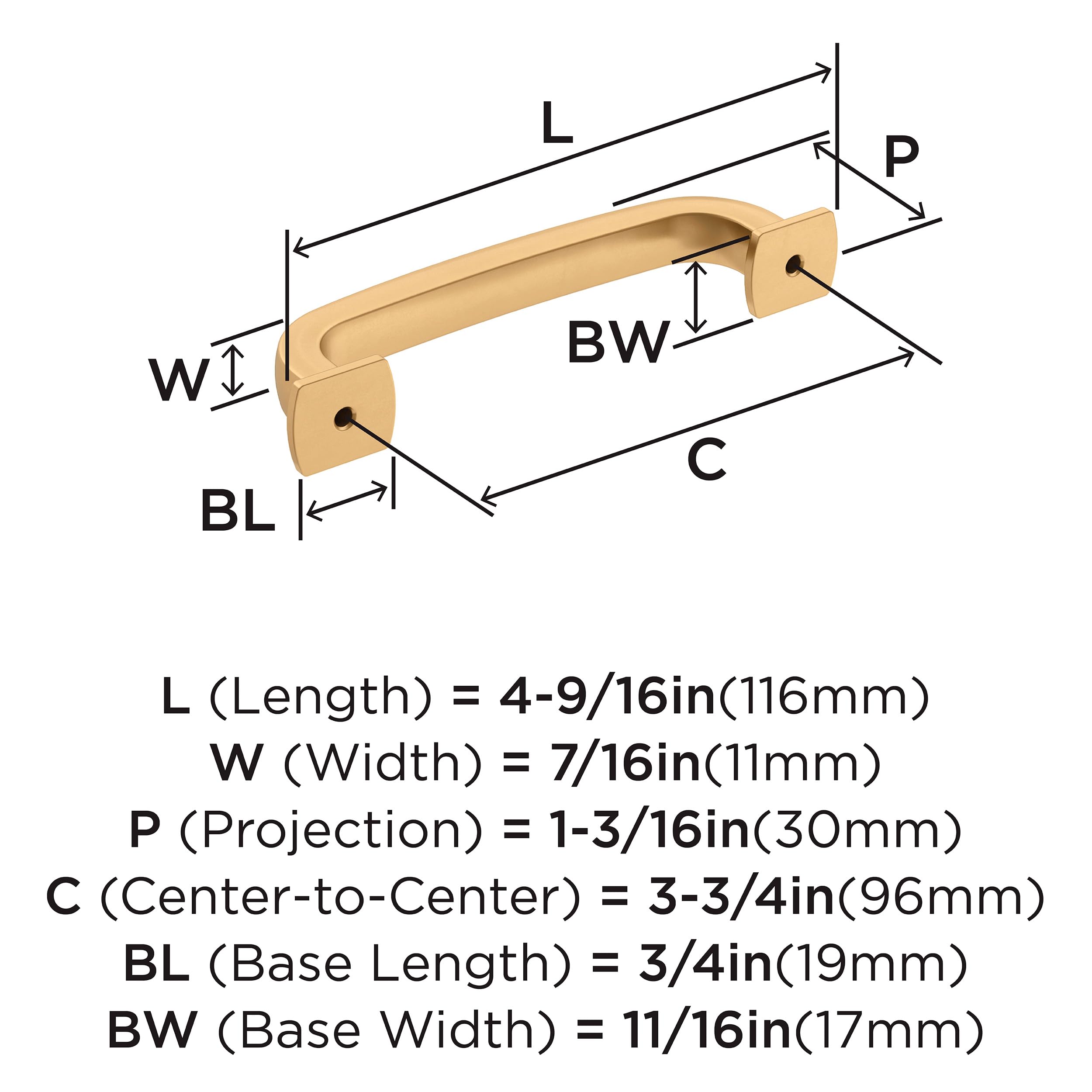 Amerock, Champagne Bronze, 3-3/4 in. Center-to-Center - Image 4
