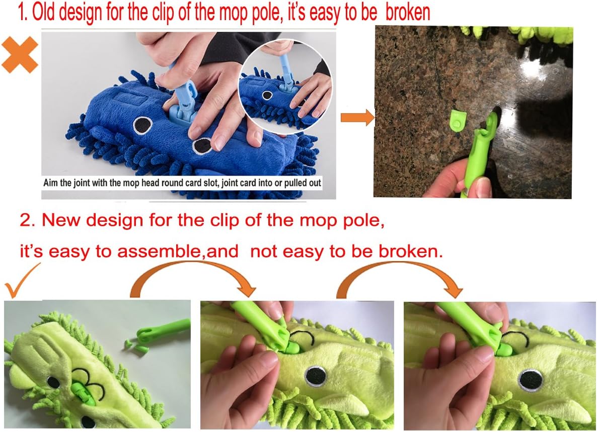 Mini Housekeeping Cleaning Tools for Children,3pcs Include Mop,Broom,Dustpan (Blue Mop+Frash Blue Broom&Dustpan)