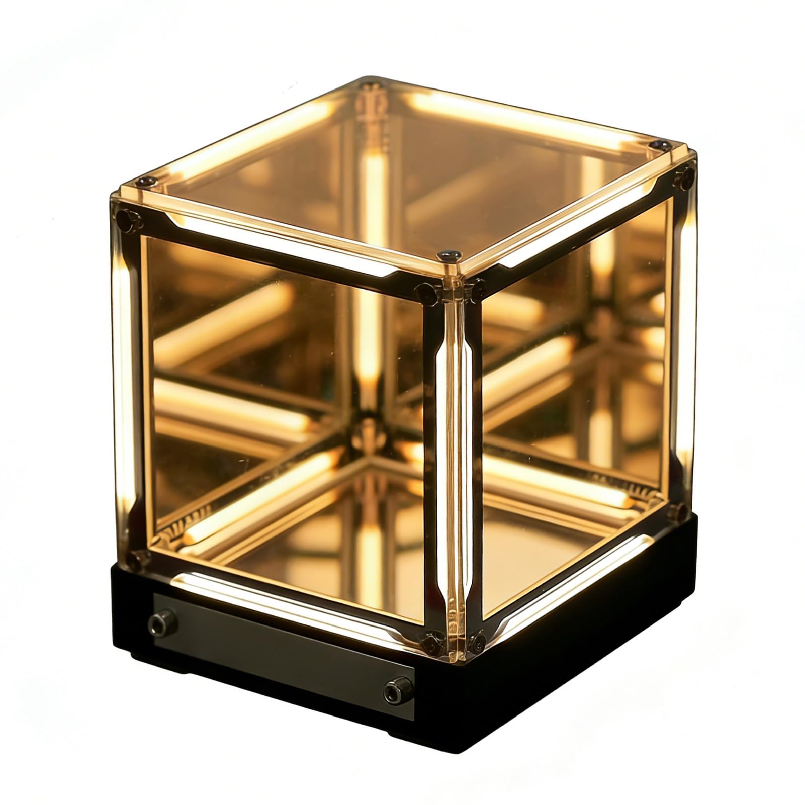 Fabater Lampada Cubo a Specchio 4D, Luce LED Hyper Cube con Controllo Touch, Lampada Creative Infinite Abyss, Lampade da Comodino Dimmerabili, Luce Notturna Ricaricabile