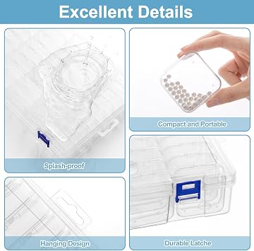 Bead Organizer Box, 138 Pcs Small Bead Organizers and Storage Plastic Cases, Mini Clear Bead Storage Containers Boxes with Hinged Lid for Diamond Painting Accessories, Jewelry, Crafts