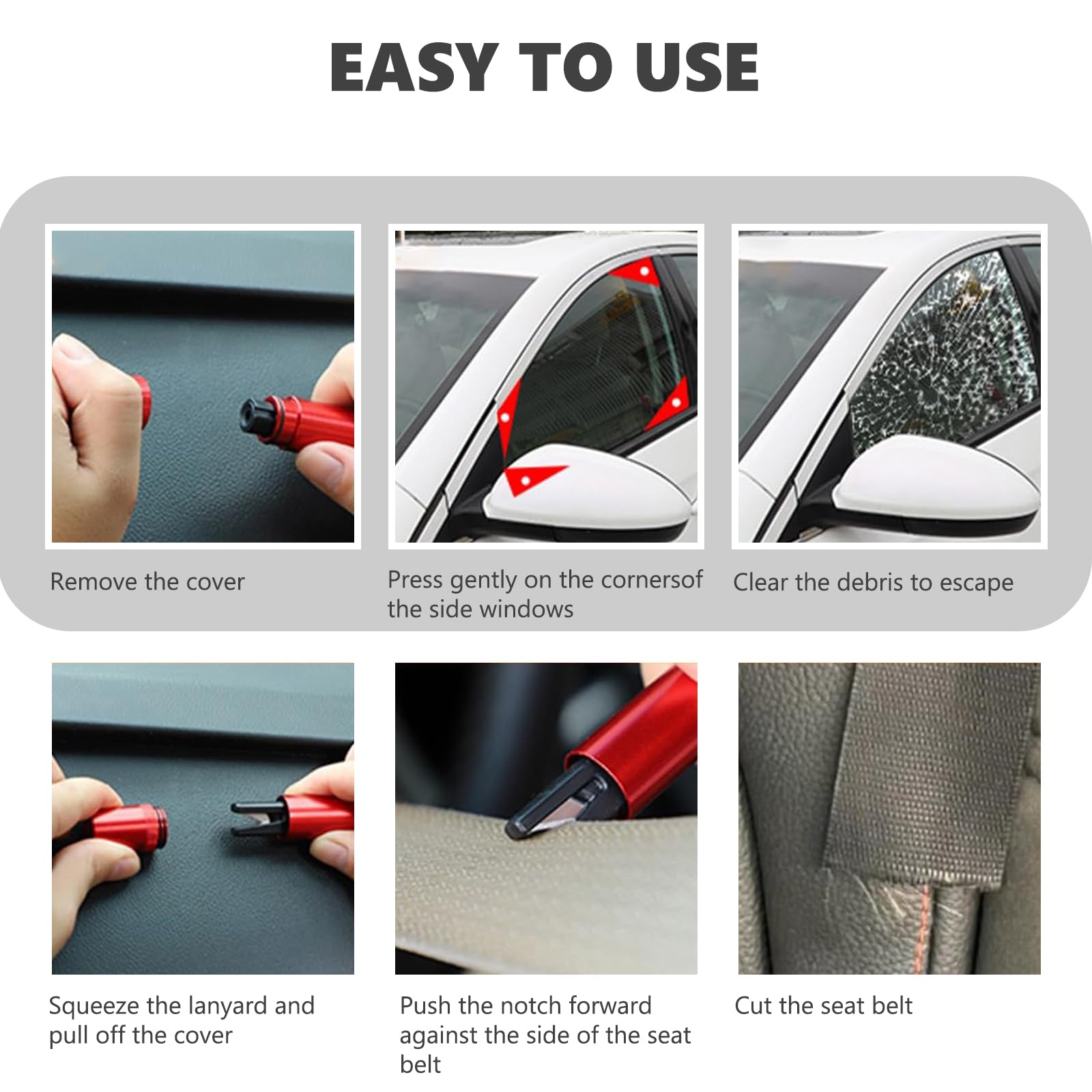 Marteau De Sécurité Pour Voiture - FDIT - Outil D'urgence 2 En 1