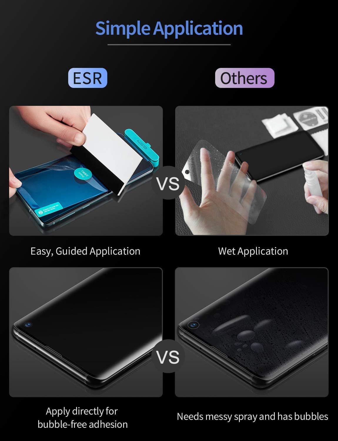ESR Screen Protector Compatible with the Samsung Galaxy S10, Soft TPU Full Coverage, 2pcs [Plus 1 Extra for Practice], Liquid Skin Easy Installation Kit Compatible for the Galaxy S10
