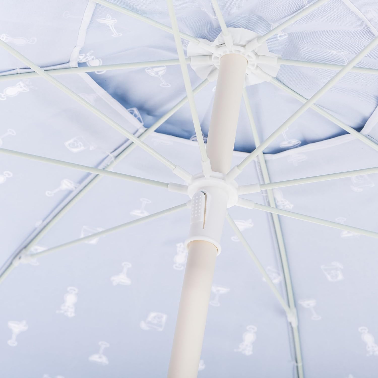 Business & Pleasure Co. Margaritaville Manana Umbrella - 6.5' Beach Umbrella Sand Anchor, 7' Tall Telescopic Aluminum Pole, UPF 50+