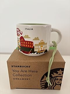 Starbucks Italia 'You Are Here' YAH Espresso Shot Taza de adorno de café de 2 oz
