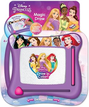 JA-RU Disney Princess Magic Draw-Magnetic Drawing Pad 1 Pack. Drawing Kids Board Car Trip Toys | Mess-Free Small Kids Write Board | Creative Activities and Travel Entertainment.B-6906-1s