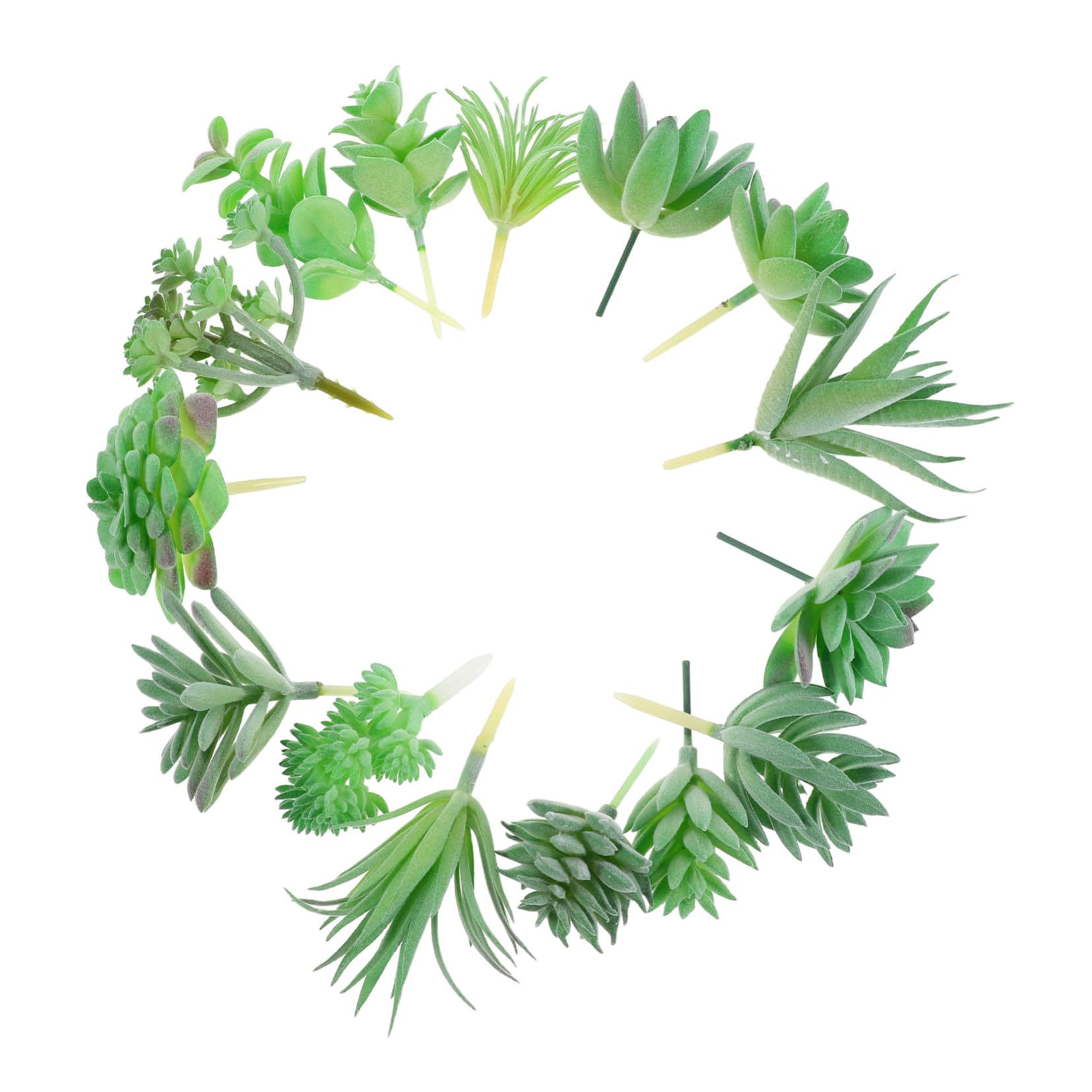 15 Stück Teiliges Ungetopfte Künstliche Mini Sukkulenten Realistisch Gestaltete Kleine Grüne Pflanzen Platzsparend Pflegeleicht für DIY Projekte Hochzeits und Bürodekoration