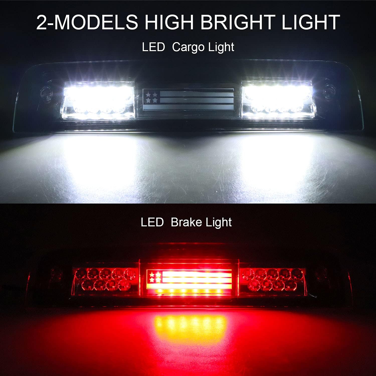 Tresound 3rd Third Brake Light for 2009-2017 Dodge Ram 1500 2500 3500 Cargo Light LED High Mount Lamp (Smoked Lens)