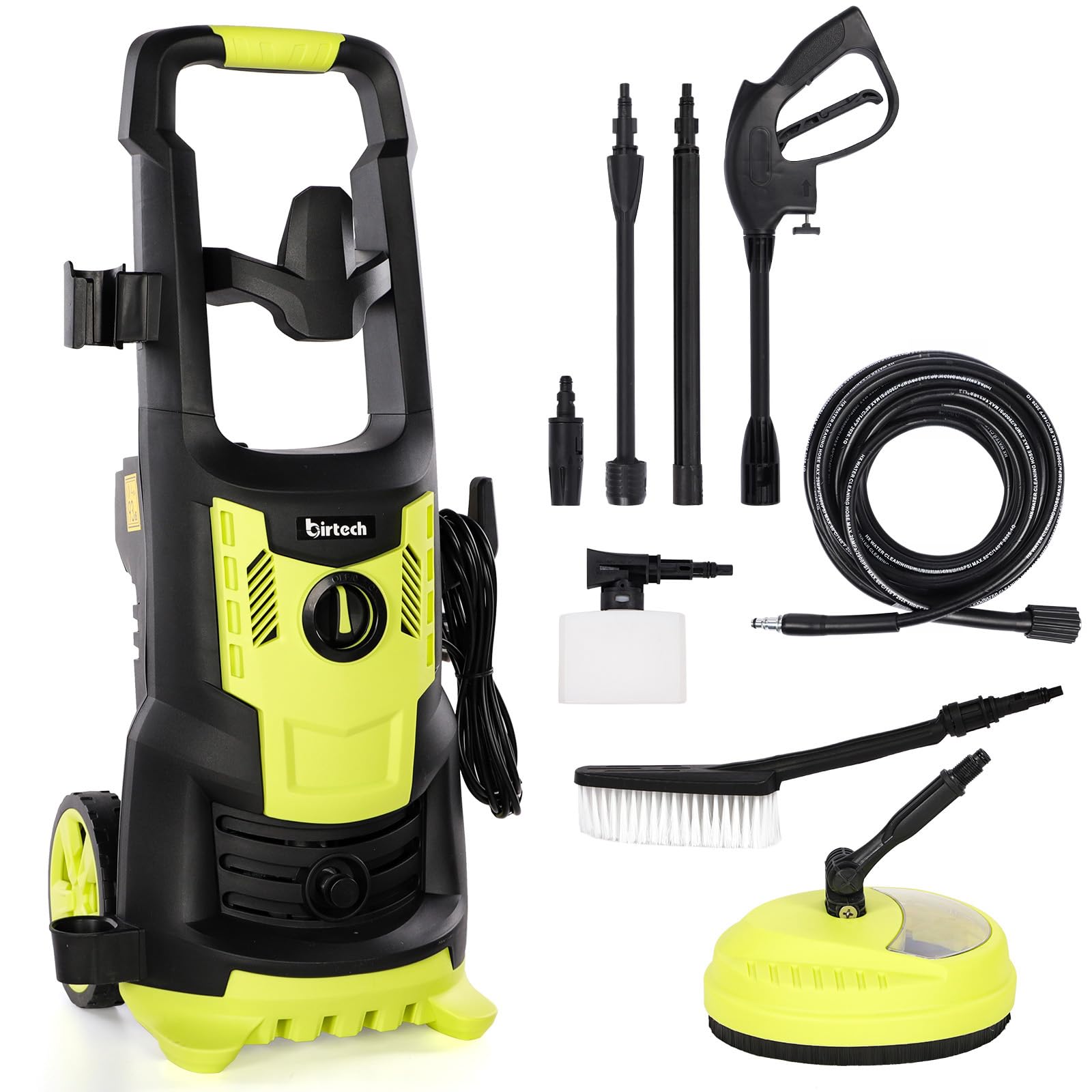 Pressure Washer, 2200W 165bar 450L/H Electric Jet Washer, Snow Foam pressure washer with Adjustable Spray Nozzle, High Power Washers for patio/car/Garden/Yard/Cars/Fences/Driveways