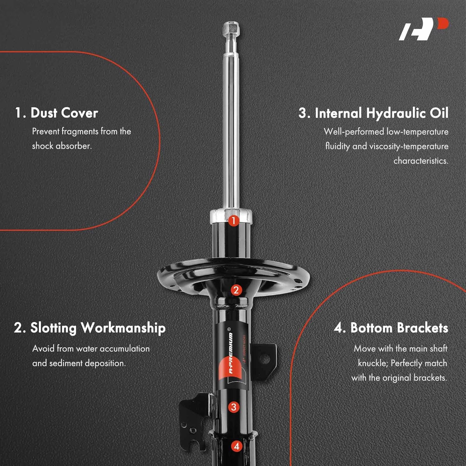 A-Premium Front Pair (2) Strut Assembly Compatible with Toyota Sienna 2007 2008 2009 2010, Driver and Passenger Side, FWD