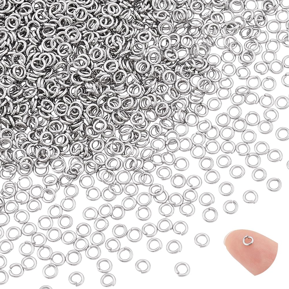 Anneaux ouverts 4mm acier inoxydable pour fabriquer des boucles d'oreilles et porte-clés maison
