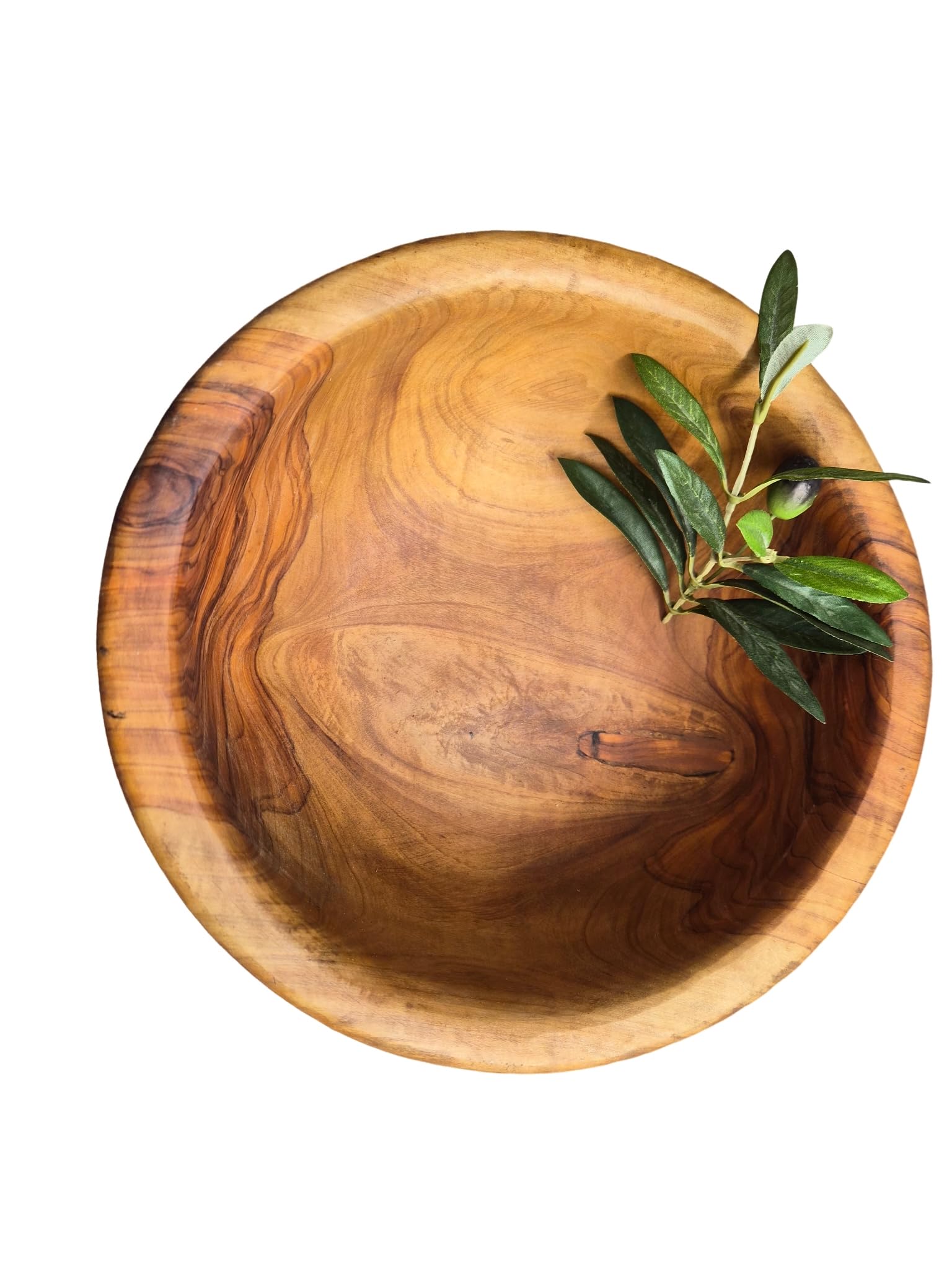 Saladier rond moderne en bois d'olivier 23,5 cm