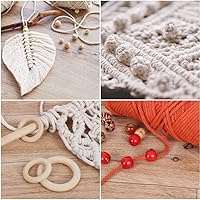 Vista 4 de UHAPEER Kits de macramé para adultos principiantes, kit de macramé para colgar plantas DIY y suministros de macramé, con cordón de macramé