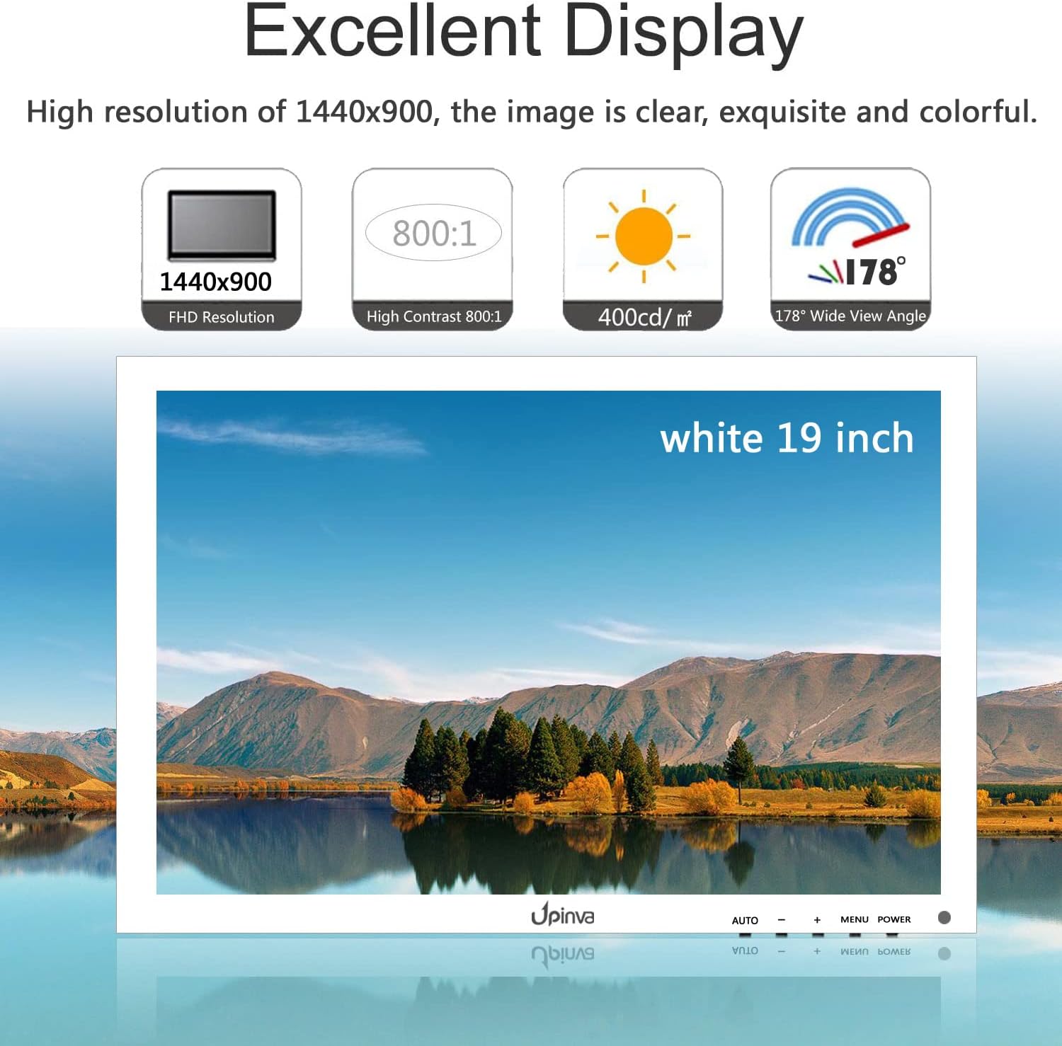 الفاخر - شاشة بيضاء 19 بوصة كاميرا مراقبة متعددة الوظائف HDMI AV BNC VGA واجهة USB شاشة كمبيوتر 1440x900 مكبر صوت مدمج 2026 - view 5