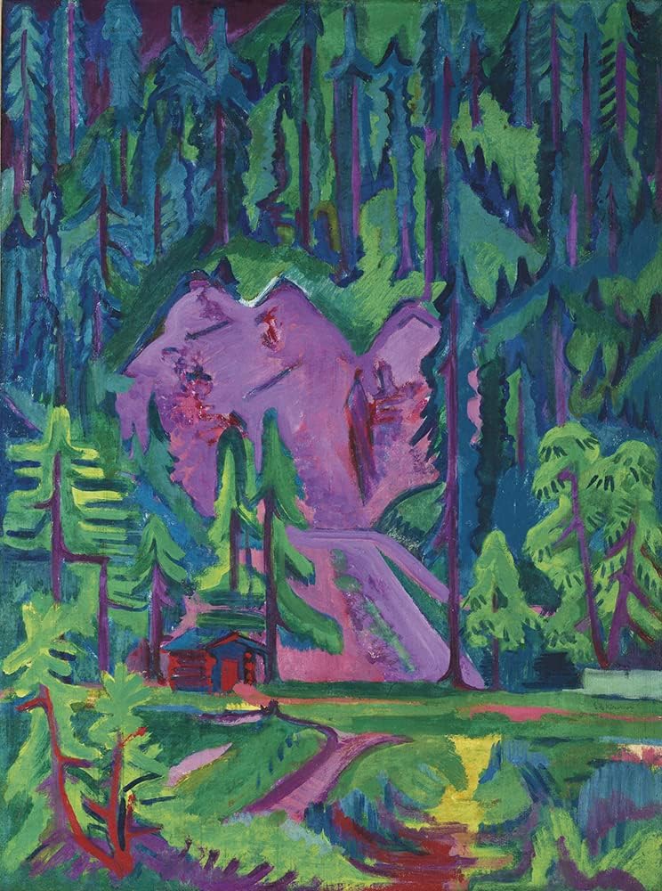 ArtDirect Ernst Ludwig Kirchner 14x18 Gold Ornate Frame and Double Matted Museum Art Print Titled - Quarry Near Wildboden (1923)