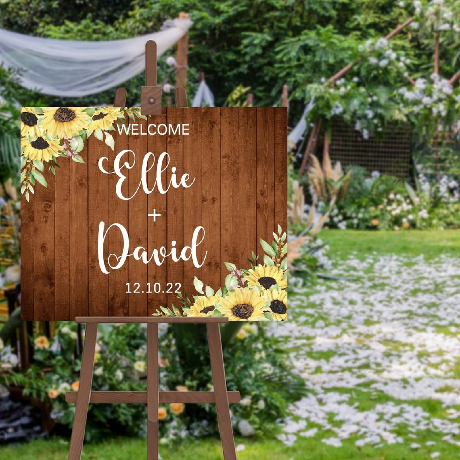 Panneau de bienvenue en bois personnalisé monogramme : cadeau idéal de mariage