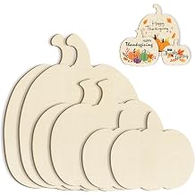 Wooden Pumpkins Ornaments to Paint Halloween Thanksgiving Decoration Cutouts Unfinished 6Pack, DIY Blank Unfinished Pumpkin Ornament for Home Harvest Crafts Autumn Decoration3 Style