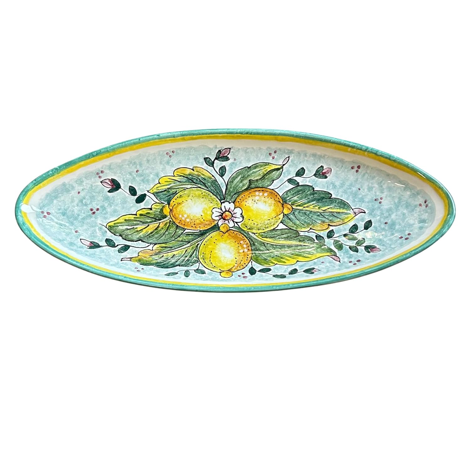 CERAMICHE D'ARTE PARRINI - Italian Ceramic Art Pottery Serving Bowl Centerpieces Tray Hand Painted Decorative Lemons Tuscan Made in ITALY