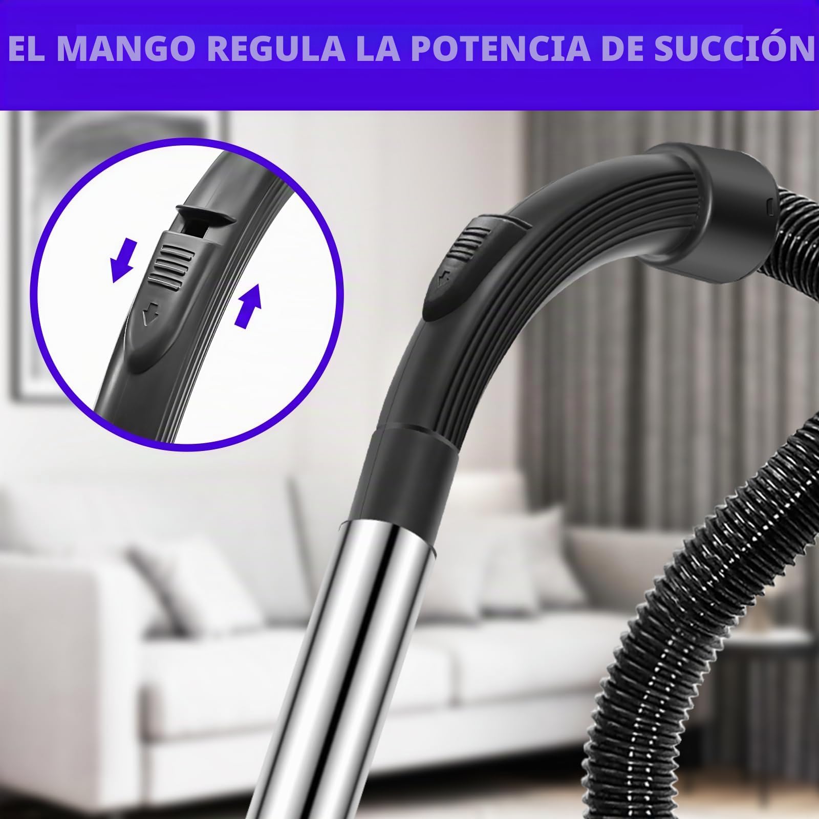 Aspiradora sin bolsa, 1500 W, sin bolsa, 25 kPa, silenciosa, con filtro HEPA, depósito de polvo de 1,5 L, compacto y ligero, para alfombras, suelos duros, pelo de animales