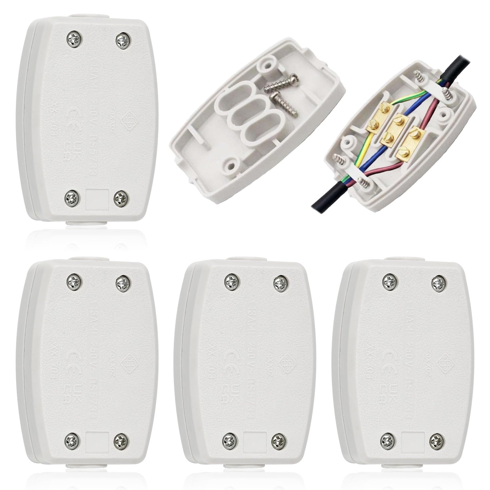 Scatola Di Giunzione A Soffitto 64x23 Mm, Bianca, Con Viti E Pressacavo, Per Coprire Collegamenti Elettrici