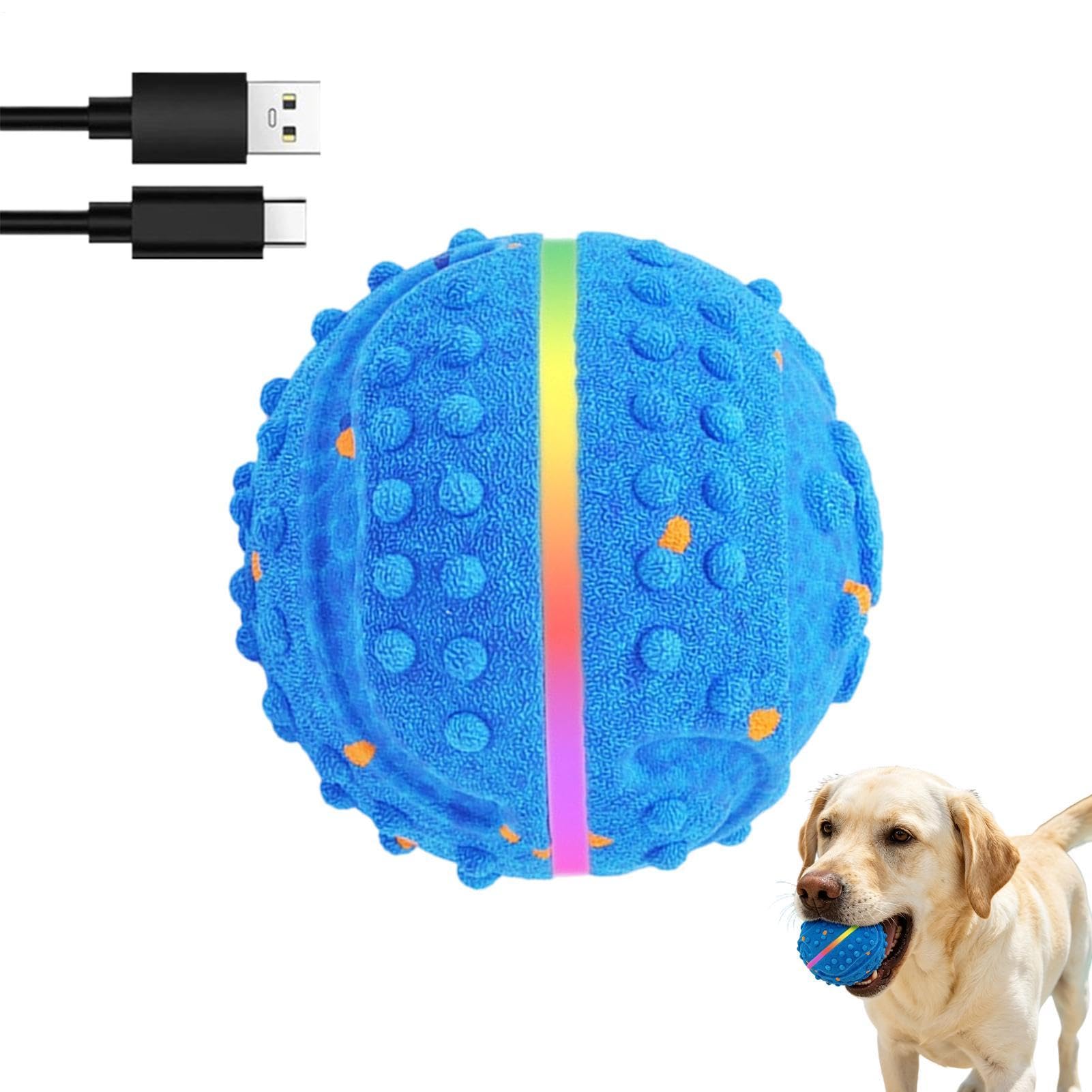 Balle Interactive Pour Chien Rebondissante, étanche avec lumières et 3