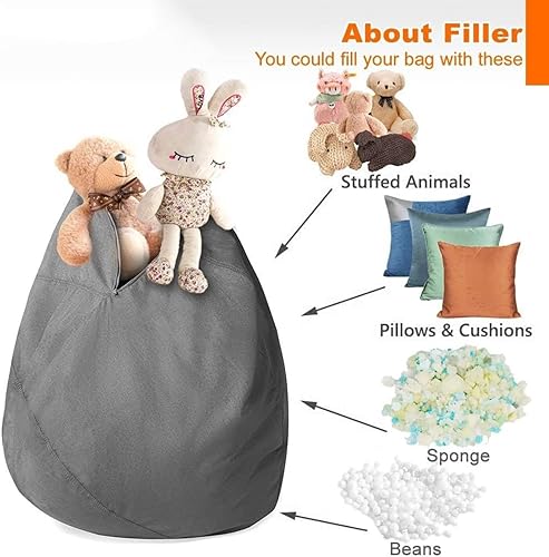 Miniatura 2 de NIBHZ Funda de puf grande de algodón y lino para silla, fundas para sofá, puff relax, color blanco, 33.5 x 41.3 in