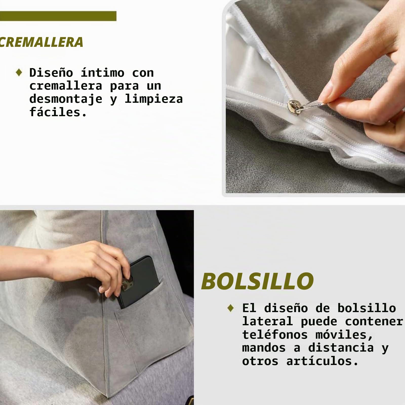 Genérico Almohadas Grandes de Cuña para Cabecero de Cama Almohada Triangular de Lectura Cojín de Apoyo Lumbar Respaldo de Cintura Cojín de Posicionamiento Suave para Sofá Cama,D,60x20x50cm