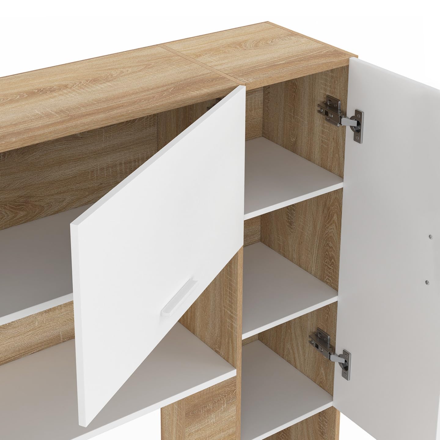 IDMarket - Pont de lit Bridget 226 cm avec rangements Bois et Blanc