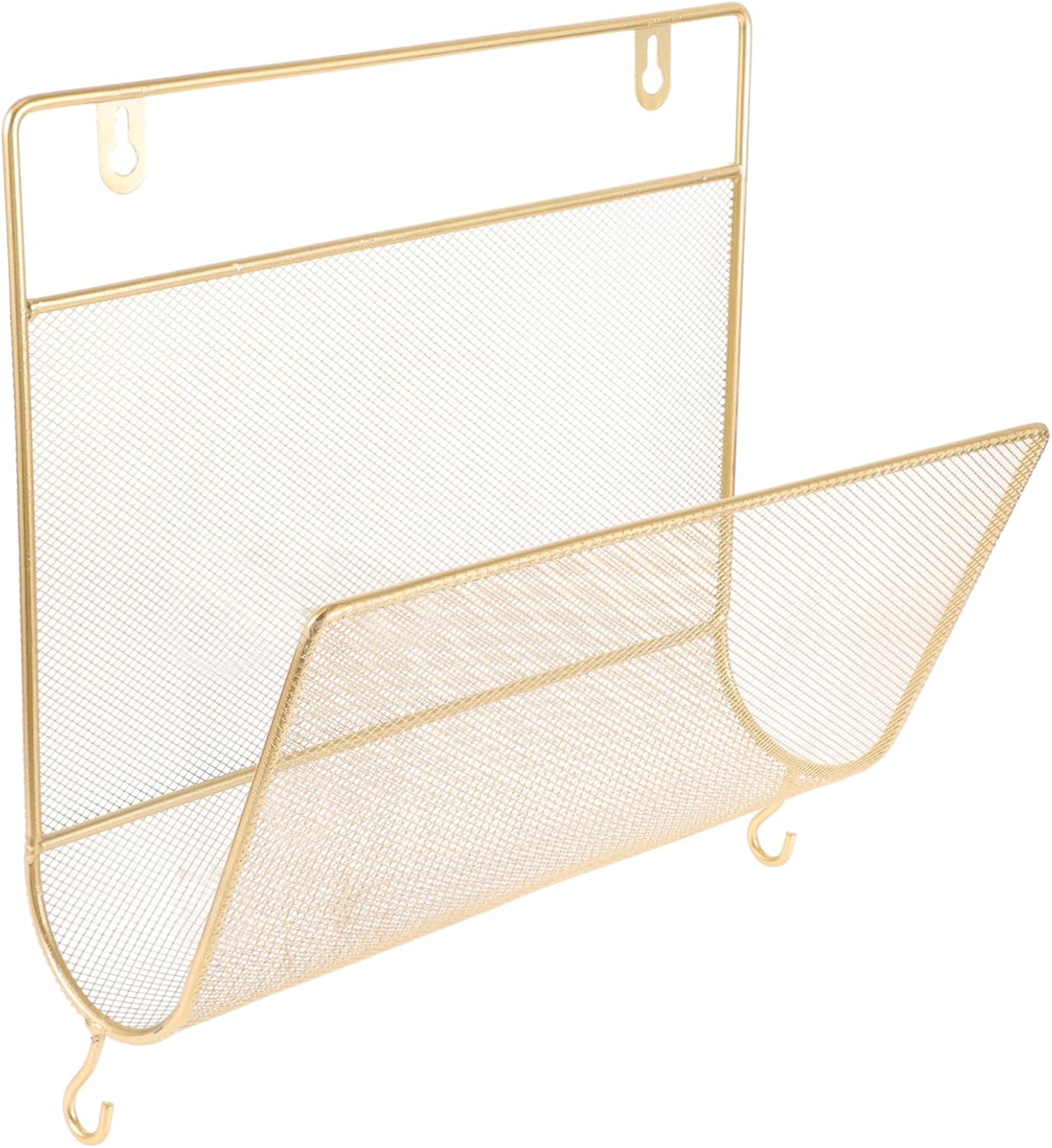 Wall-mounted Iron Art File Organizer Rack Modern Decorative Storage for Magazines Books and Files Stylish Wall Shelf for Living Room Office and Home Decor