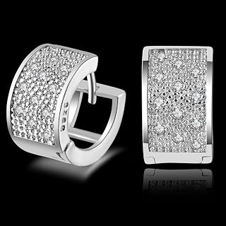 Women Silver Earrings, Silver-Plated Jewelry Crystal Earrings Pendientes Mujer Earrings Brincos Plata Earing Stud Orecchini Oorbellen Women Jewelry Gifts For Girlfriend, Wife, Sister, Daughter, Mother