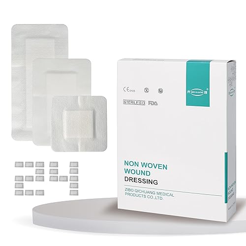 Apósitos de gasa con borde para heridas grandes estériles adhesivas de 4x4, 4x6, 4x8 pulgadas, sin tejer, en paquetes individuales, 8 piezas para
