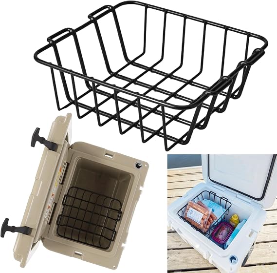 Cooler Basket for YETI 35 & 45, Stainless Steel Wire Cooler Basket Keep Food Dry and Stay Goods High, YETI Cooler Accessories Inside Dry-Goods Basket Compatible with YETI Tundra 35 or 45 Coolers.