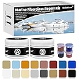 Globalcom Fiberglass Boat Repair Kit, Gel Coat Repair Kit for Boats, Marine Fiberglass Repair Kit for Boats, Epoxy Filler for Boats, Fiberglass Repair Kit Fix Holes Chips Pit Cracks (Color Match)