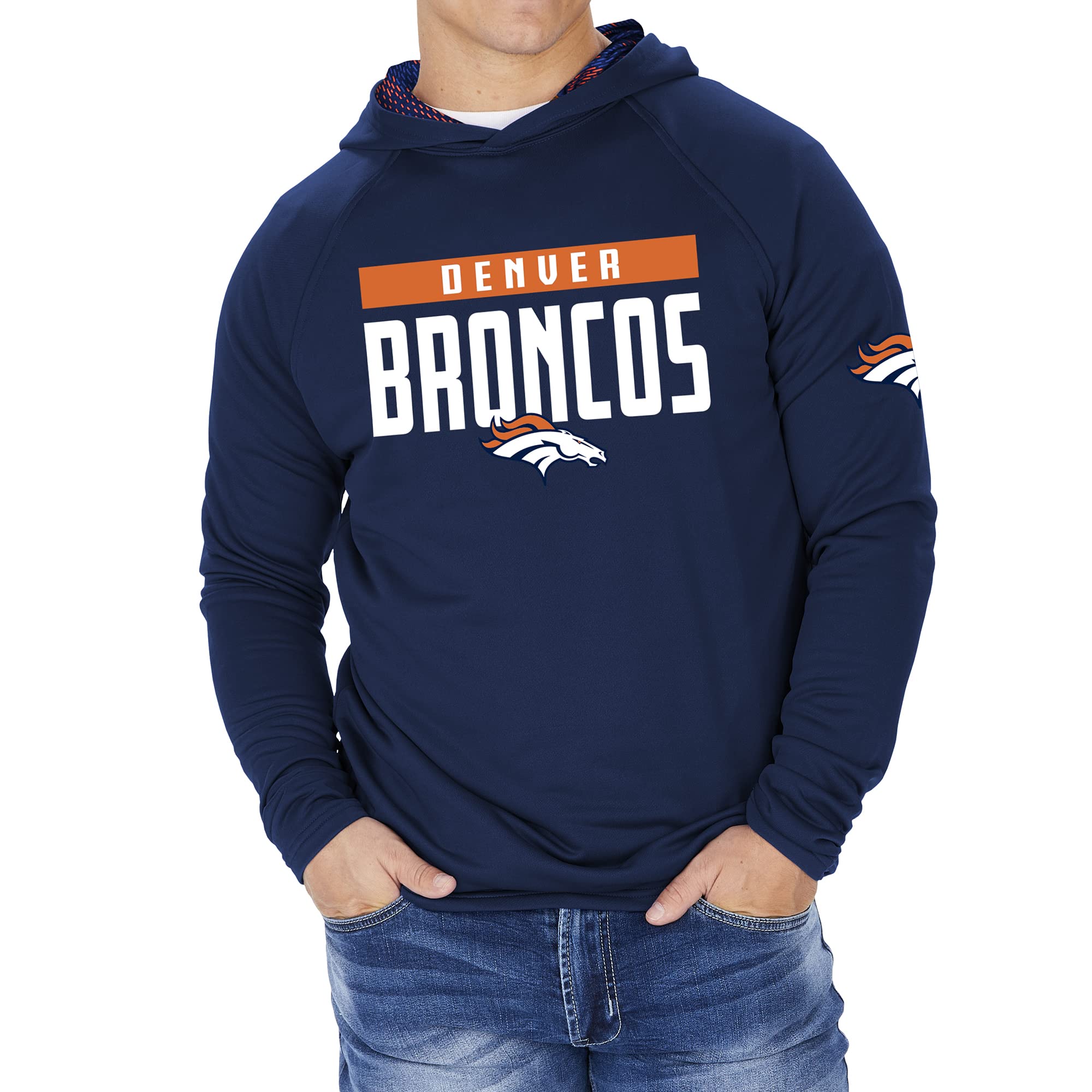 Zubaz NFL Football Men's Solid Team Hoodie with Camo Lined Hood and Sleeve Graphic — view 116