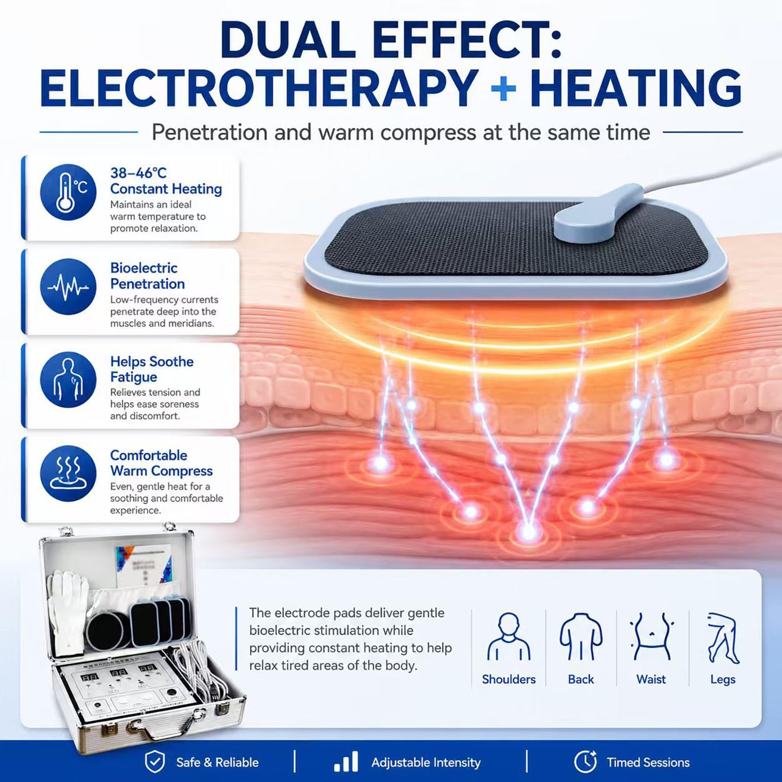 Dispositivo Di Elettroterapia Multifunzione Meridian, Massaggiatore Bioelettrico Dds Con Elettrodi Tens Eco for Il Rilassamento Corporeo, Stimolatore Muscolare for Il Sollievo